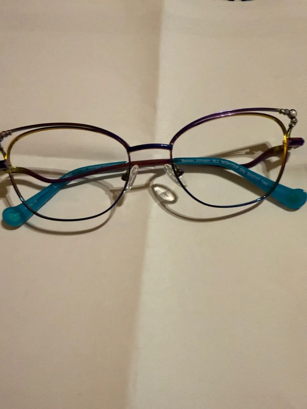 Betsey Johnson Turquoise & Purple Metal Frame No Lenses - Picture 7 of 7